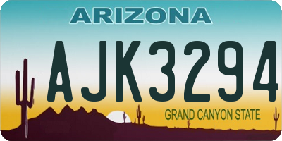 AZ license plate AJK3294