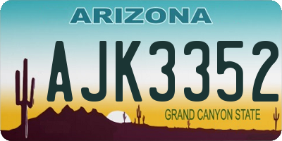 AZ license plate AJK3352