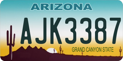 AZ license plate AJK3387