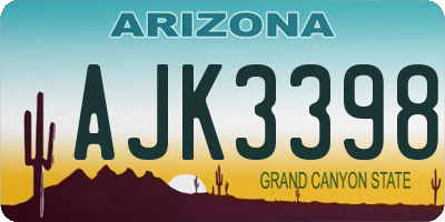 AZ license plate AJK3398