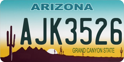 AZ license plate AJK3526