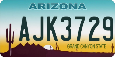 AZ license plate AJK3729