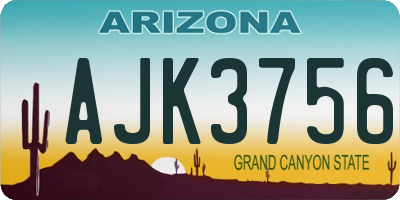 AZ license plate AJK3756