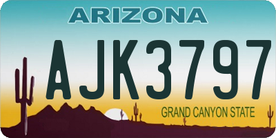 AZ license plate AJK3797