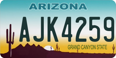 AZ license plate AJK4259