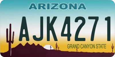 AZ license plate AJK4271