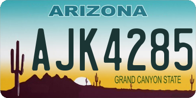 AZ license plate AJK4285