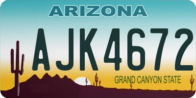 AZ license plate AJK4672