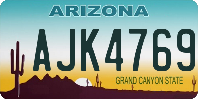 AZ license plate AJK4769