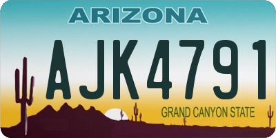 AZ license plate AJK4791