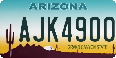 AZ license plate AJK4900