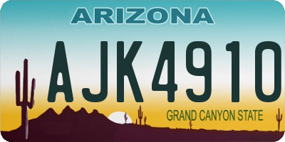 AZ license plate AJK4910
