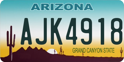 AZ license plate AJK4918