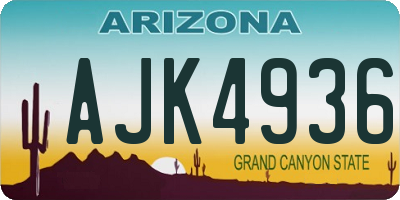 AZ license plate AJK4936