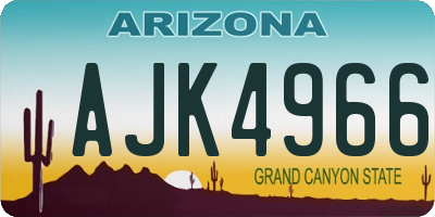 AZ license plate AJK4966