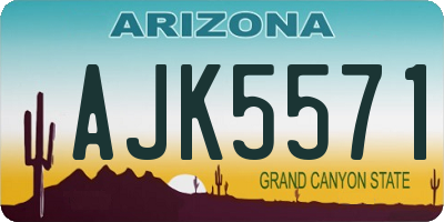 AZ license plate AJK5571