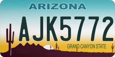 AZ license plate AJK5772