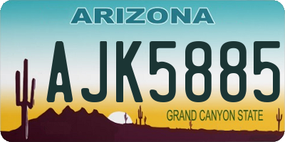 AZ license plate AJK5885