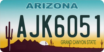 AZ license plate AJK6051