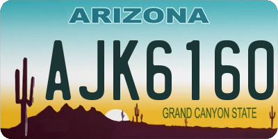 AZ license plate AJK6160