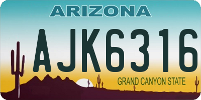 AZ license plate AJK6316