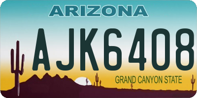 AZ license plate AJK6408