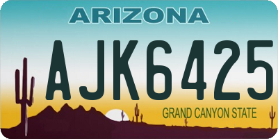 AZ license plate AJK6425