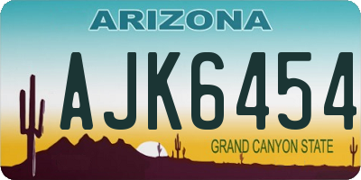 AZ license plate AJK6454