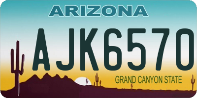 AZ license plate AJK6570