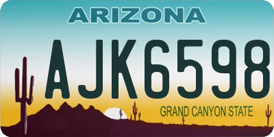 AZ license plate AJK6598