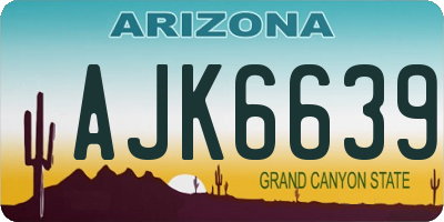AZ license plate AJK6639