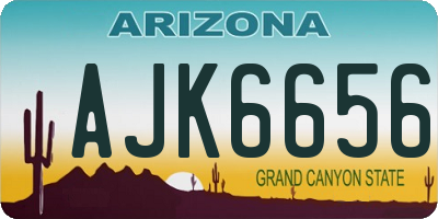 AZ license plate AJK6656