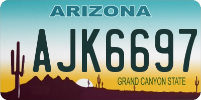 AZ license plate AJK6697