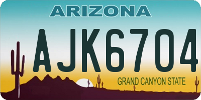 AZ license plate AJK6704