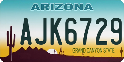 AZ license plate AJK6729