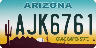 AZ license plate AJK6761