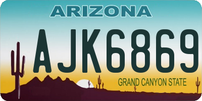 AZ license plate AJK6869