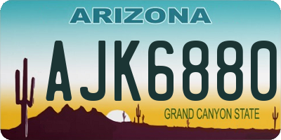 AZ license plate AJK6880