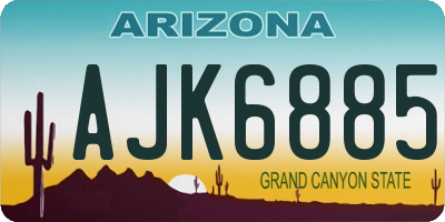 AZ license plate AJK6885