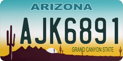 AZ license plate AJK6891