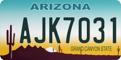 AZ license plate AJK7031