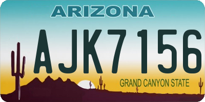 AZ license plate AJK7156