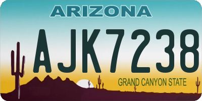AZ license plate AJK7238