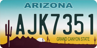 AZ license plate AJK7351