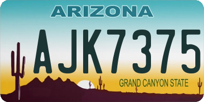 AZ license plate AJK7375
