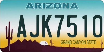 AZ license plate AJK7510