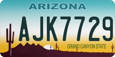 AZ license plate AJK7729
