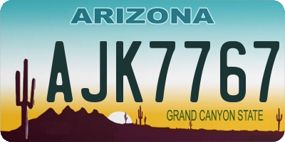 AZ license plate AJK7767