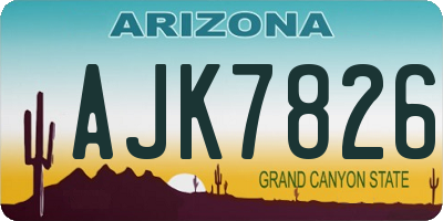 AZ license plate AJK7826