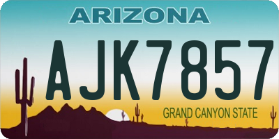 AZ license plate AJK7857